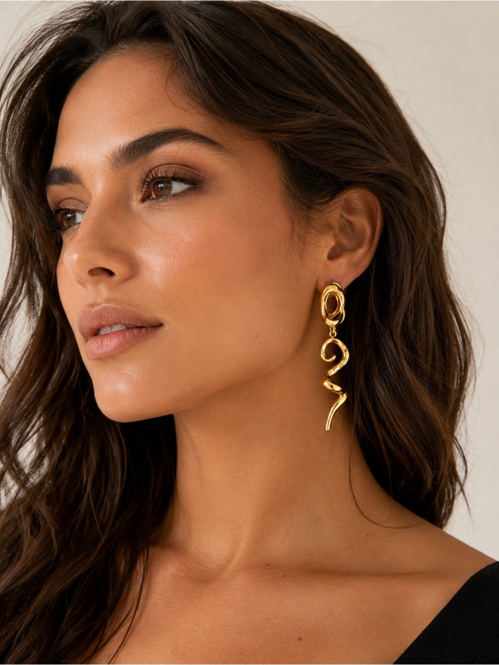 8 Other Reasons Gold Spiral Statement Earrings 24K Plated Revolve
